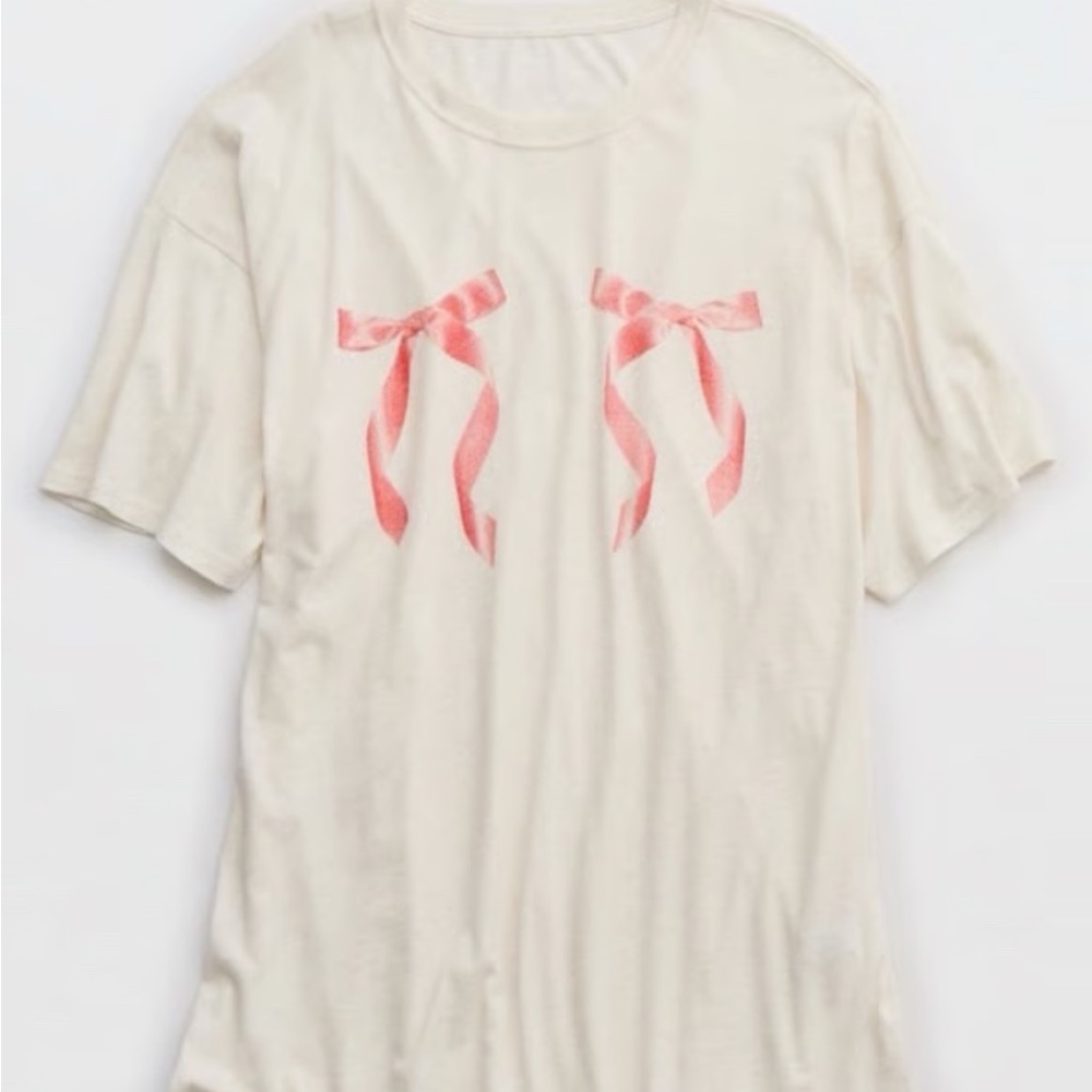 Aerie Christmas Bow Sleep Night Tee